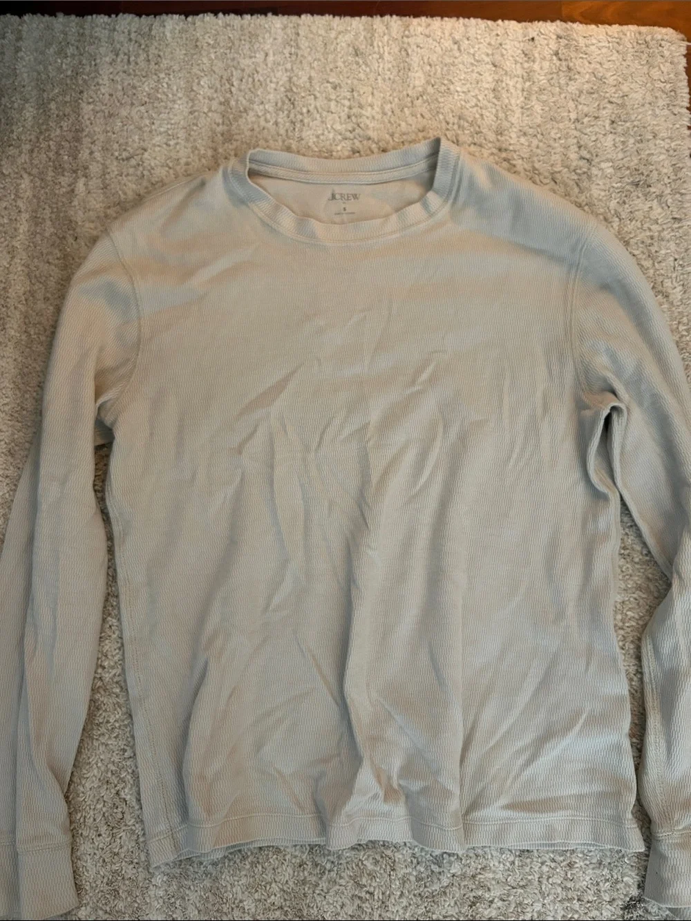 J. Crew Men's Long-Sleeve Thermal Crew in Light Gray